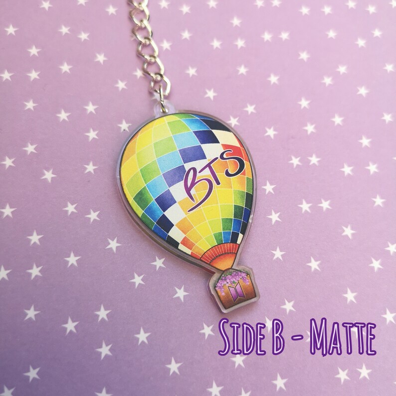 Eco Friendly Acrylic Double Sided 2 Inch Keychain - BTS Young Forever Balloon